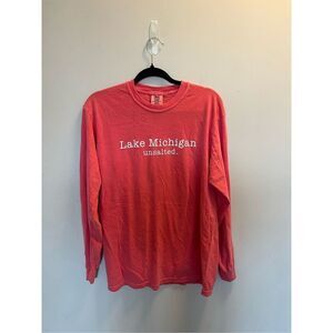 Lake Michigan Unsalted comfort colors size medium long sleeve pink shirt